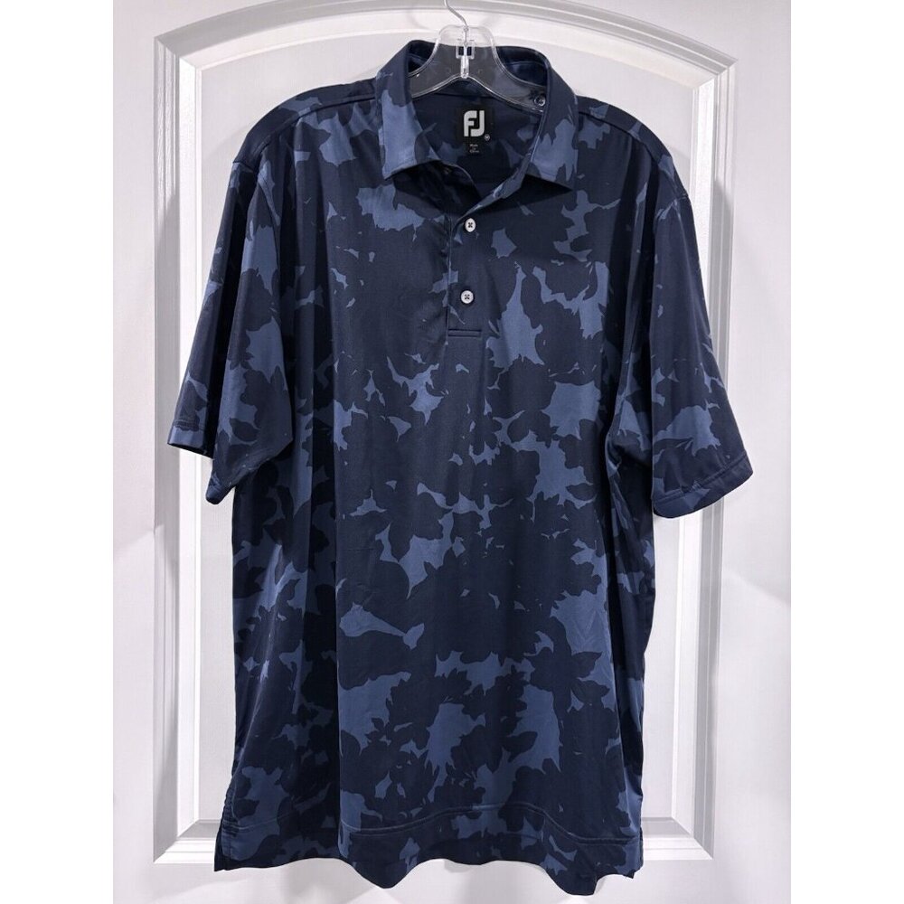 FOOTJOY Men’s Medium Performance Polo Shirt Blue Camo Fast Shipping! MED - Picture 2 of 3
